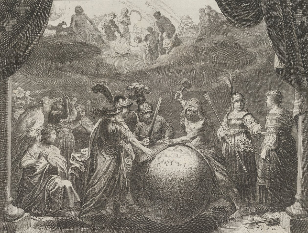 Levy 12: Allegoria epäsopusta Ranskassa, Caspar Barlaeus, Medicea Hospes, 1638. tekijältä Pieter Nolpe