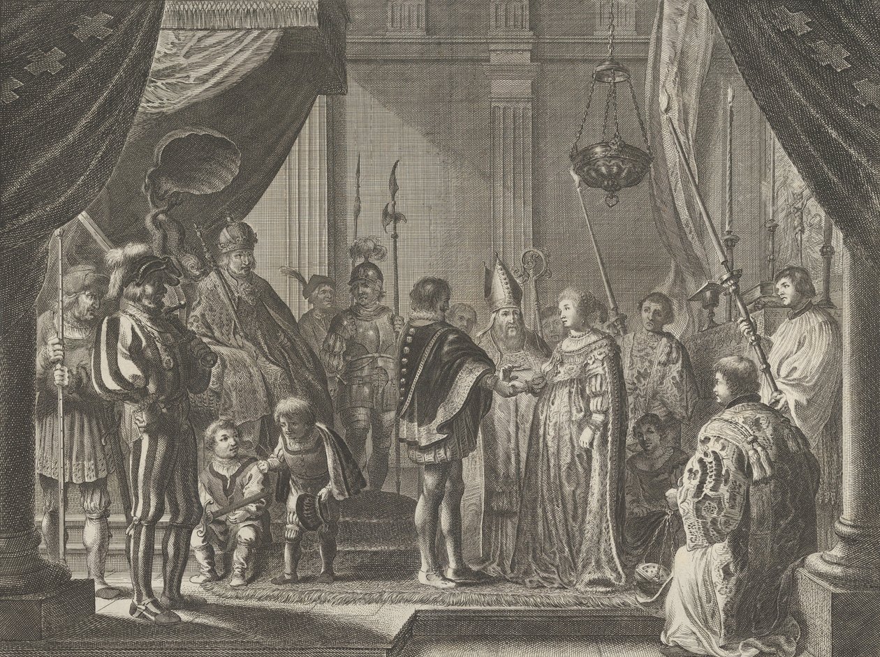 Levy 7: Francisco I de Medicin ja Itävallan Johannan häät, Caspar Barlaeu..., 1638. tekijältä Pieter Nolpe