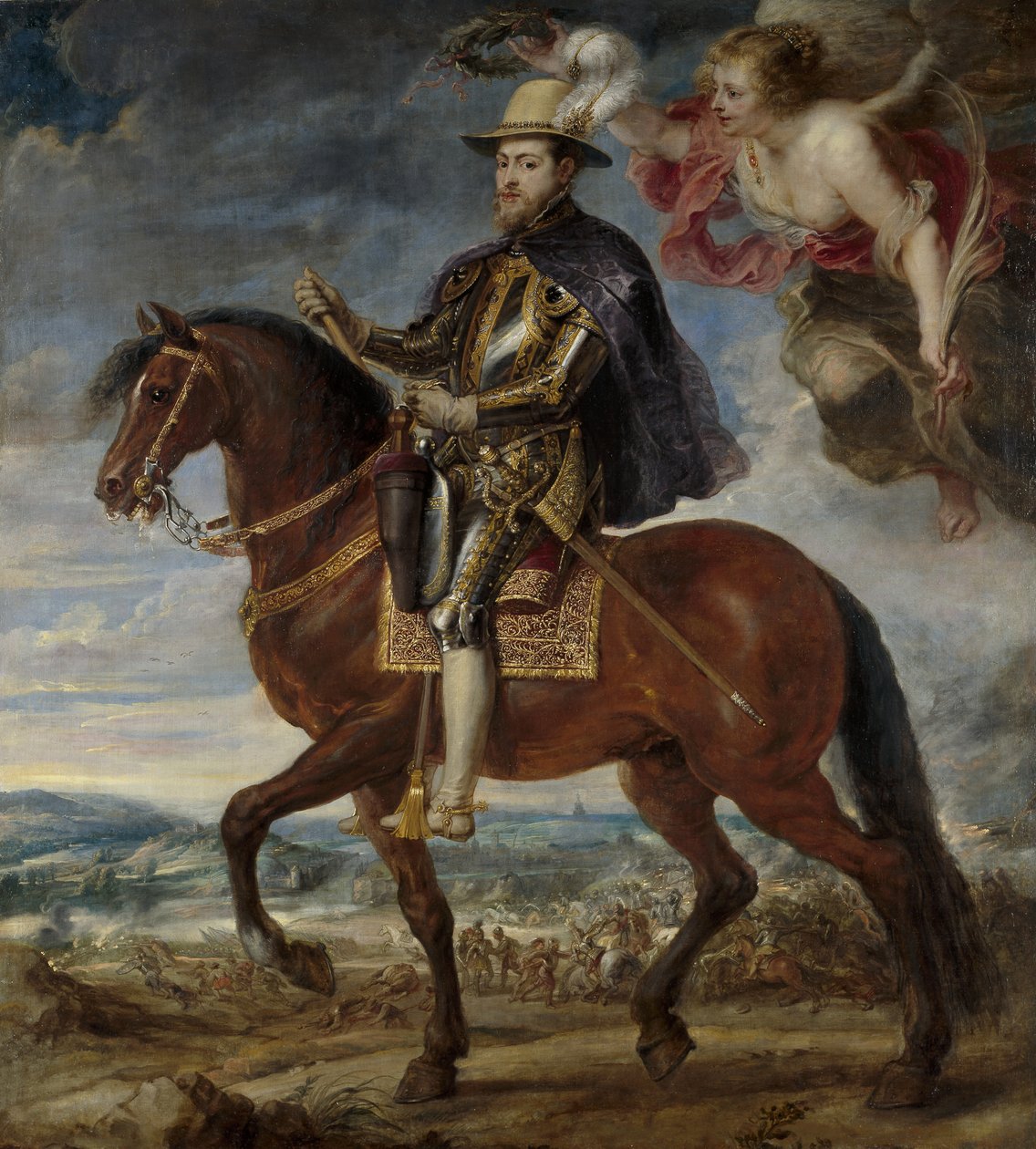 Muotokuva Philip II:sta 1527-1598 hevosen selässä, 1628 tekijältä Peter Paul Rubens