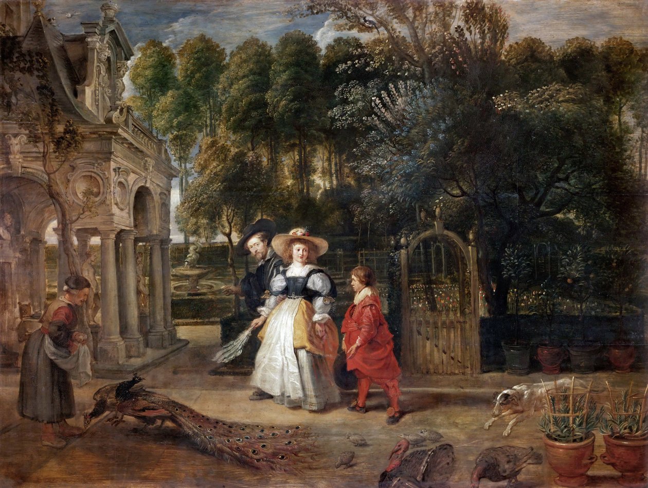 Rubens ja Helene Fourment puutarhassa, noin 1631. tekijältä Peter Paul Rubens