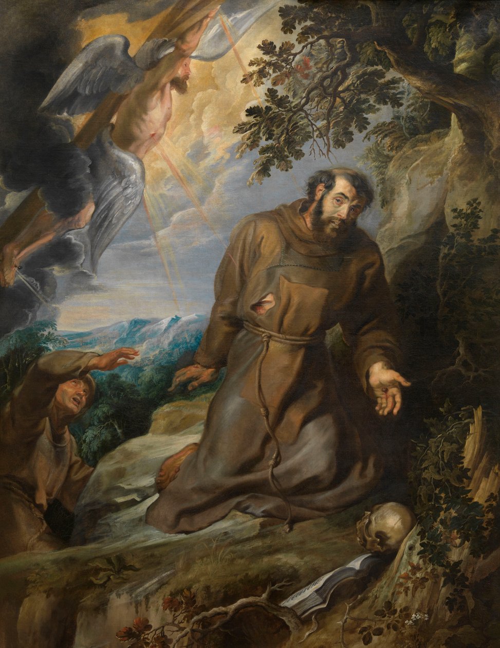 Pyhä Franciscus vastaanottamassa Stigmataa, noin 1630-1634. tekijältä Pieter Paul Rubens