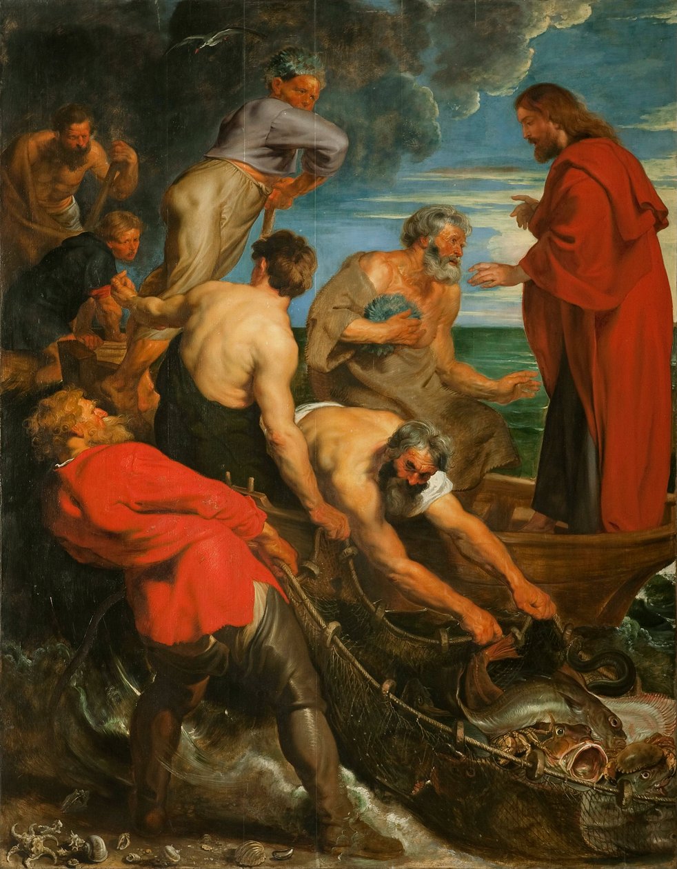 The Miraculous Draft of Fishes Triptyykki, keskuspaneeli, 1618-1619. tekijältä Pieter Paul Rubens