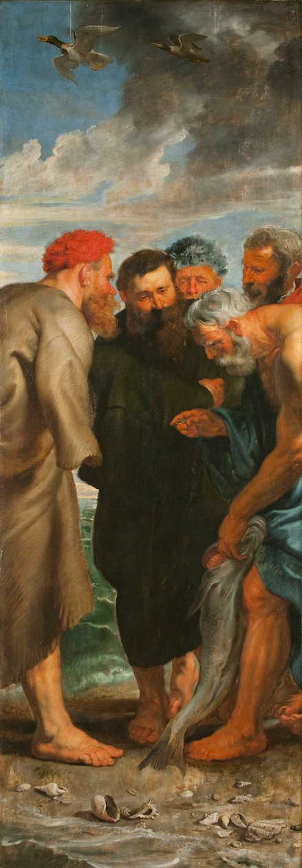 The Miraculous Draft of Fishes Triptyych, vasen paneeli, 1618-1619. tekijältä Pieter Paul Rubens