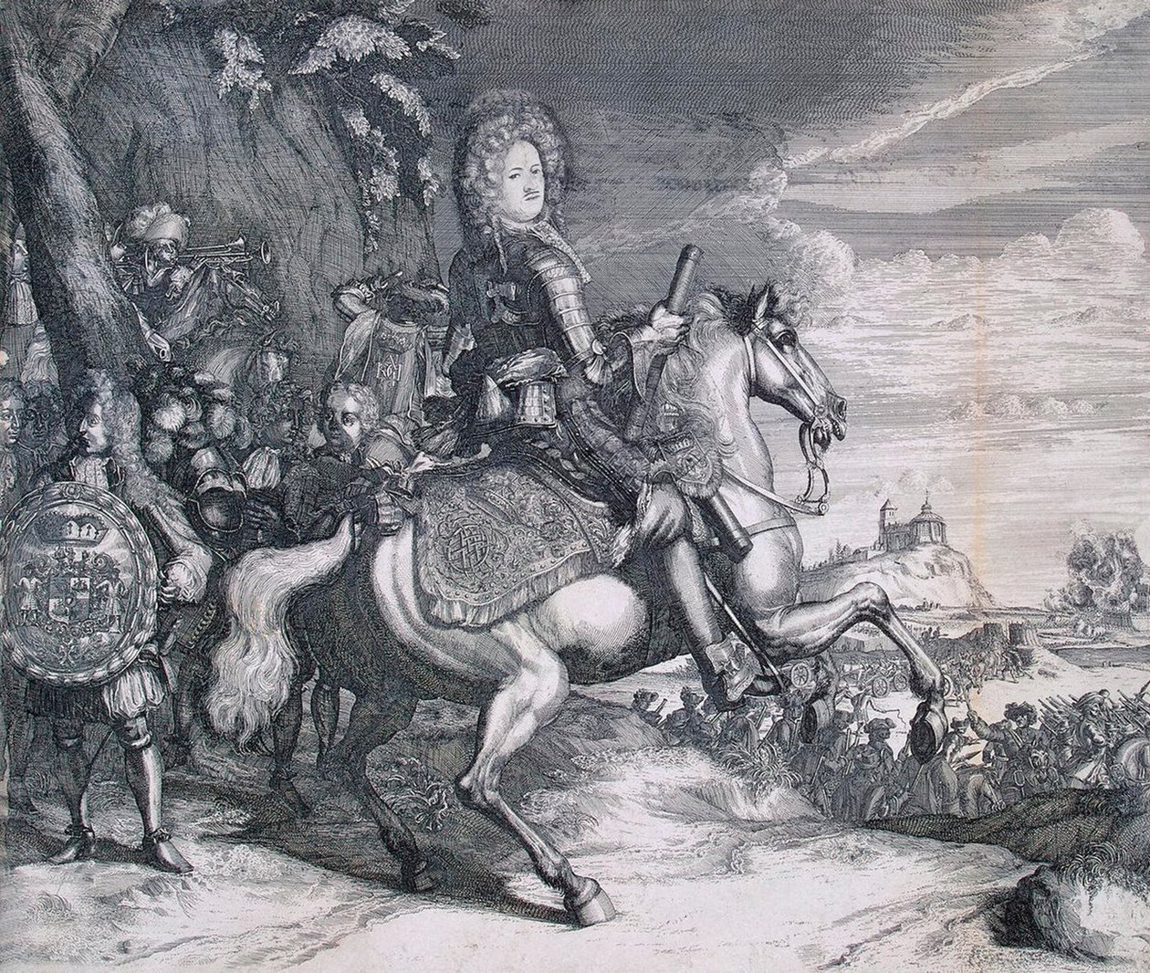 Aleksanteri Danilovich Menshikovin ratsastusmuotokuva, c1707. tekijältä Pieter Pickaert