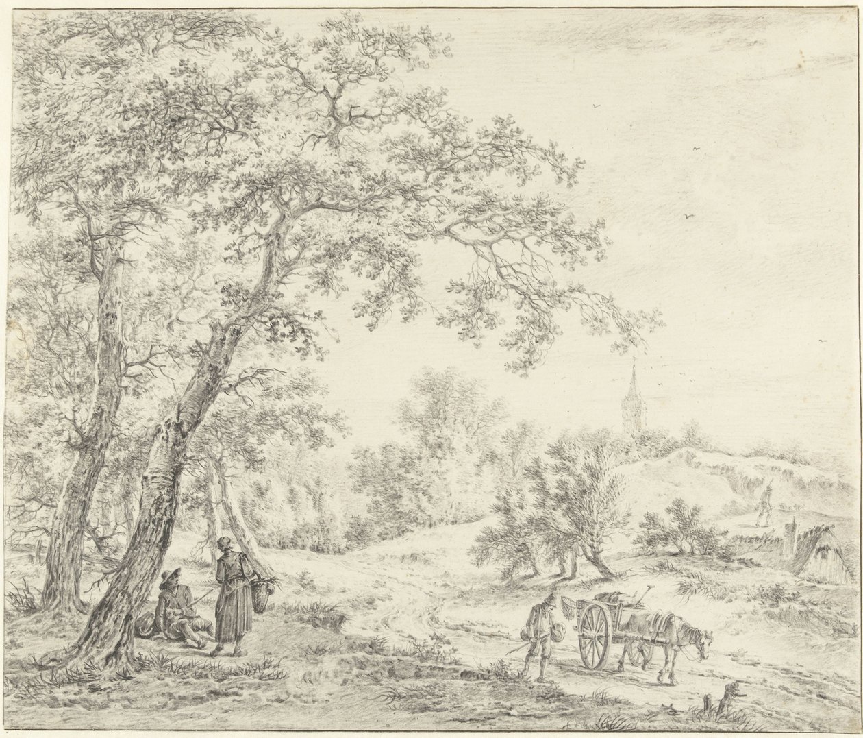 Noord-Hollands landschap (Egmond richting Castricum?) tekijältä Pieter Pietersz. Barbiers