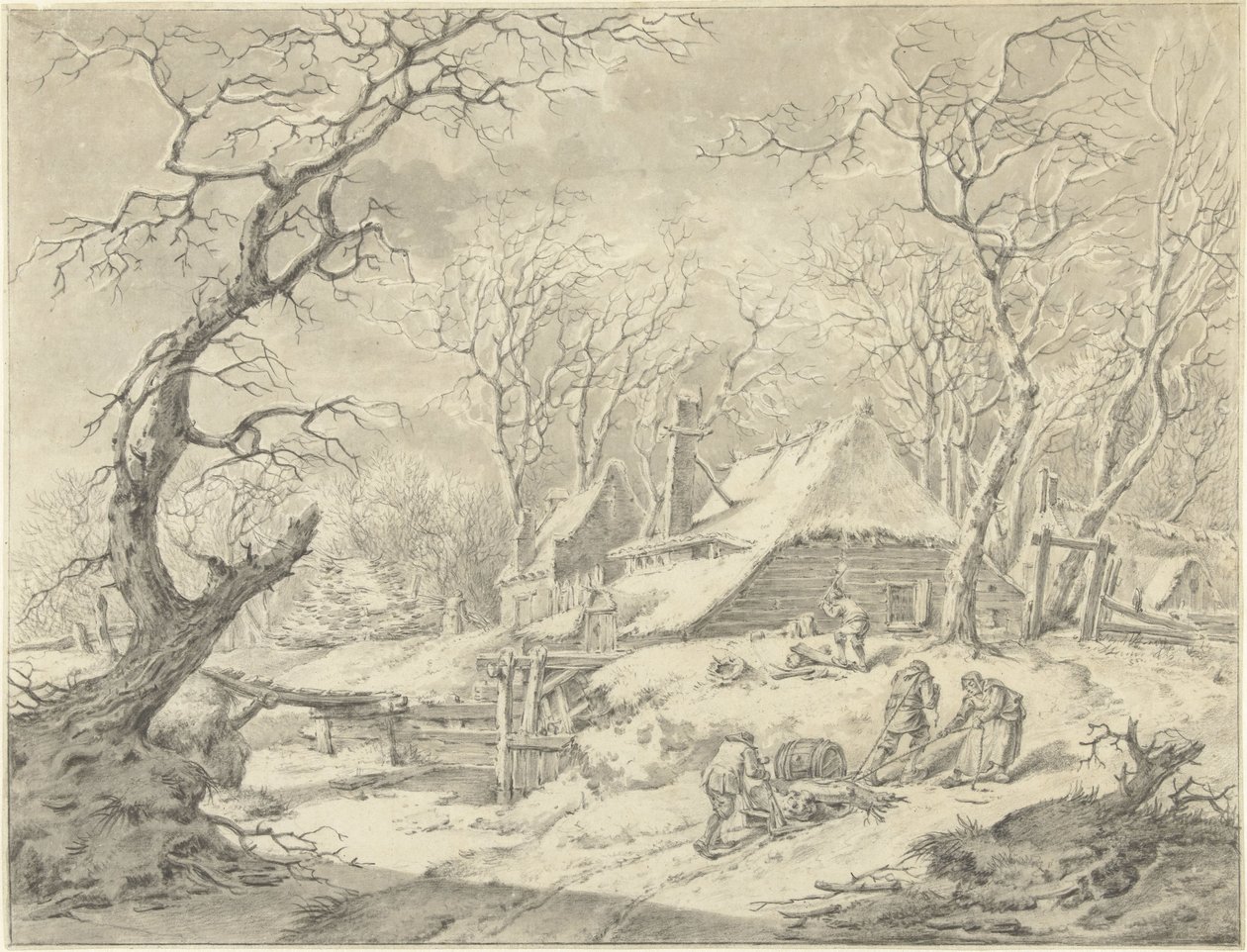 Talvimaisema maatilalla tekijältä Pieter Pietersz. Barbiers