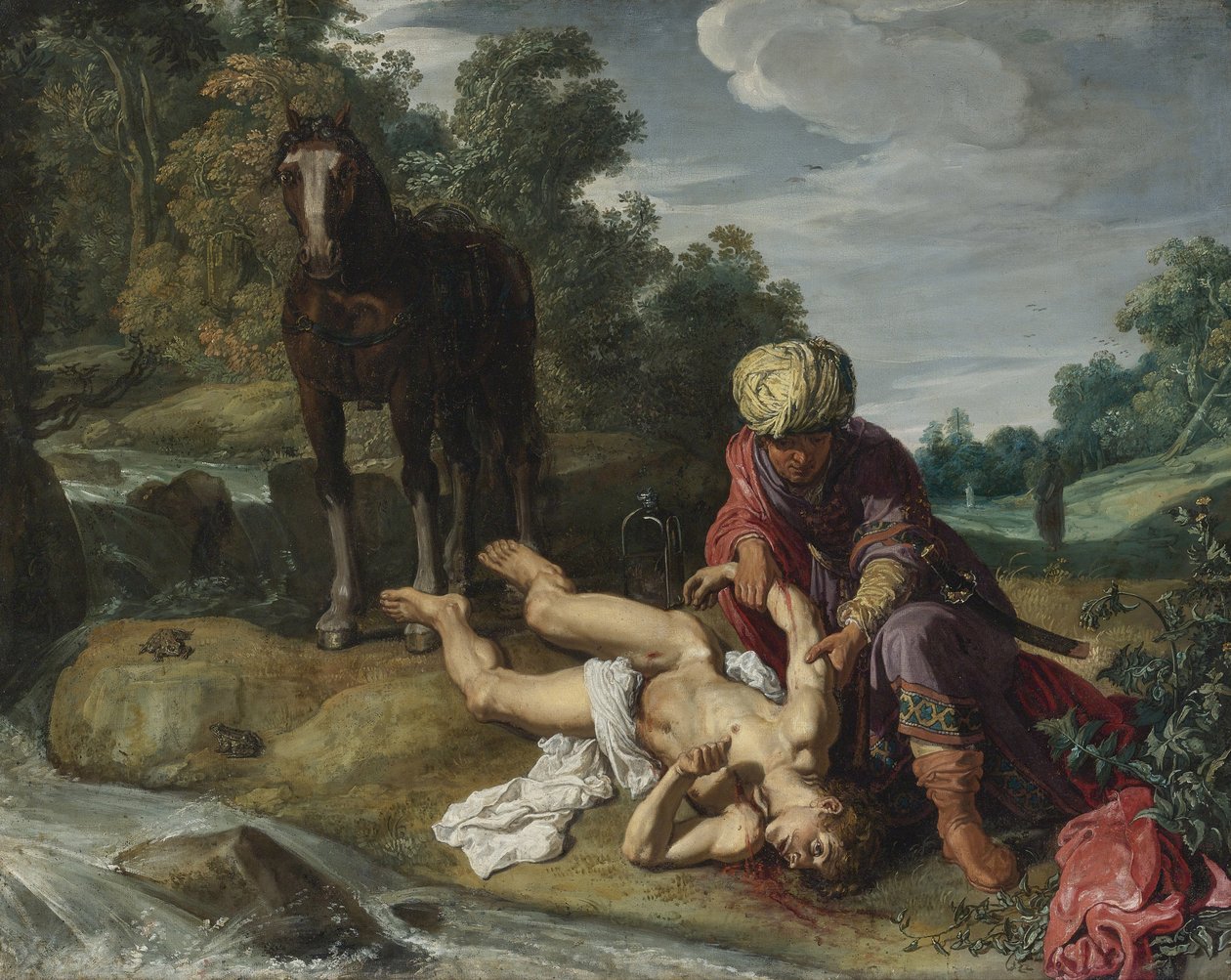 Laupias samarialainen, n. 1612 tekijältä Pieter Pietersz. Lastman