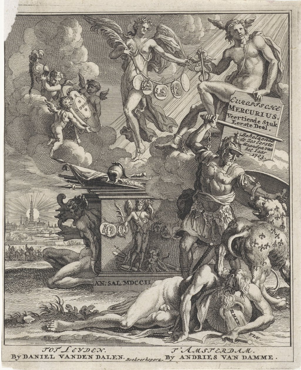 Nimilehti: European Mercurius, 14. pala, 1. osa, 1703 tekijältä Pieter Sluyter