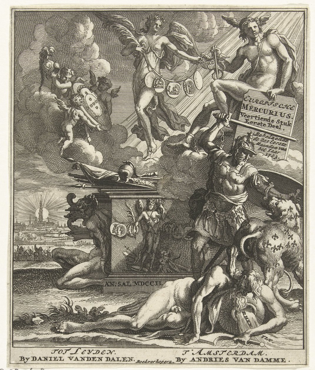 Nimisivu: European Mercury Fourteenth Piece Part One, 1703 tekijältä Pieter Sluyter