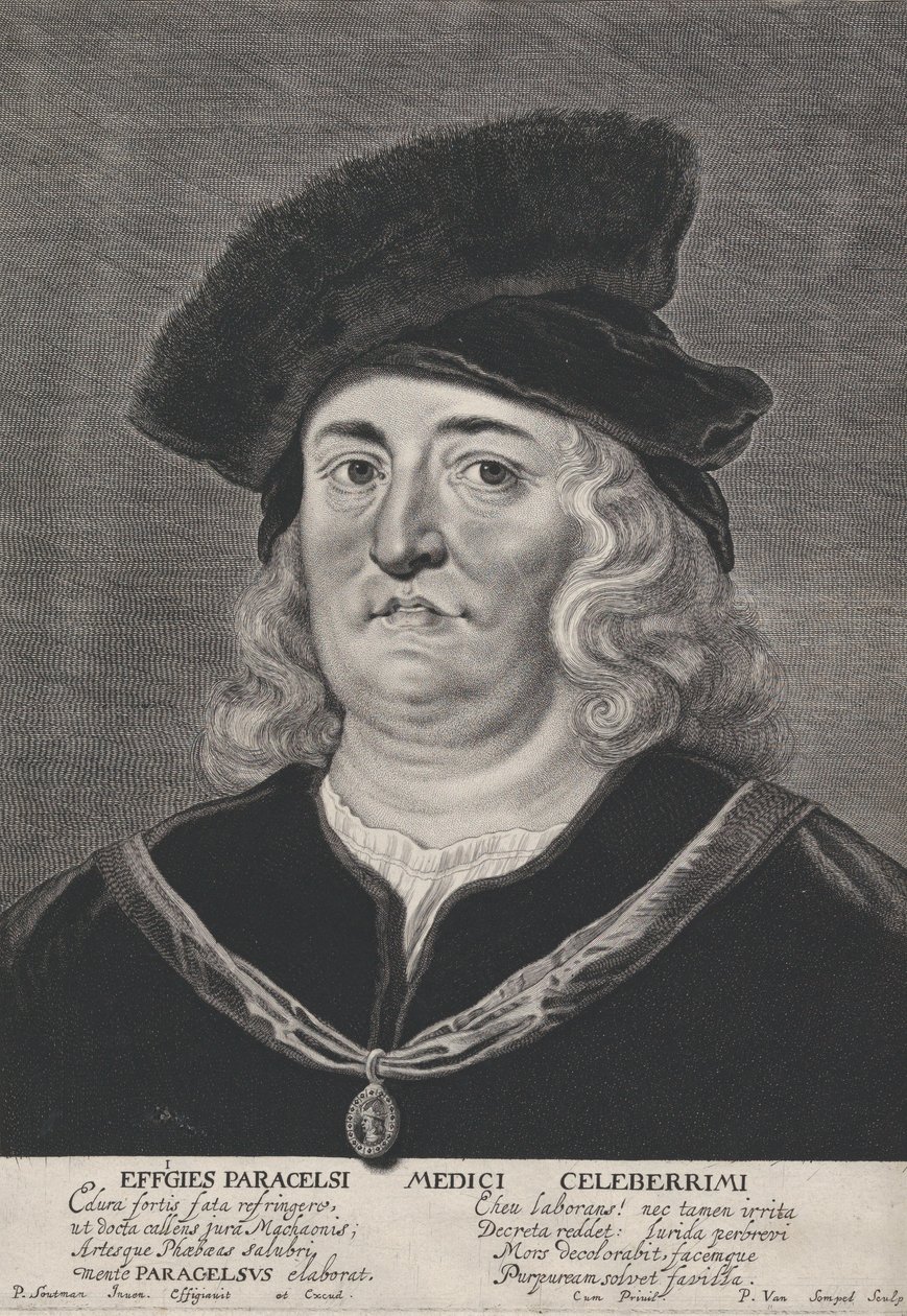 Theophrastus Paracelsuksen muotokuva, 1615-43. tekijältä Pieter Soutman
