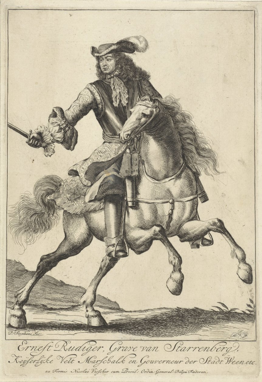 Ernst Rüdiger van Starhembergin ratsastusmuotokuva tekijältä Pieter Stevens (vermeld in 1689)