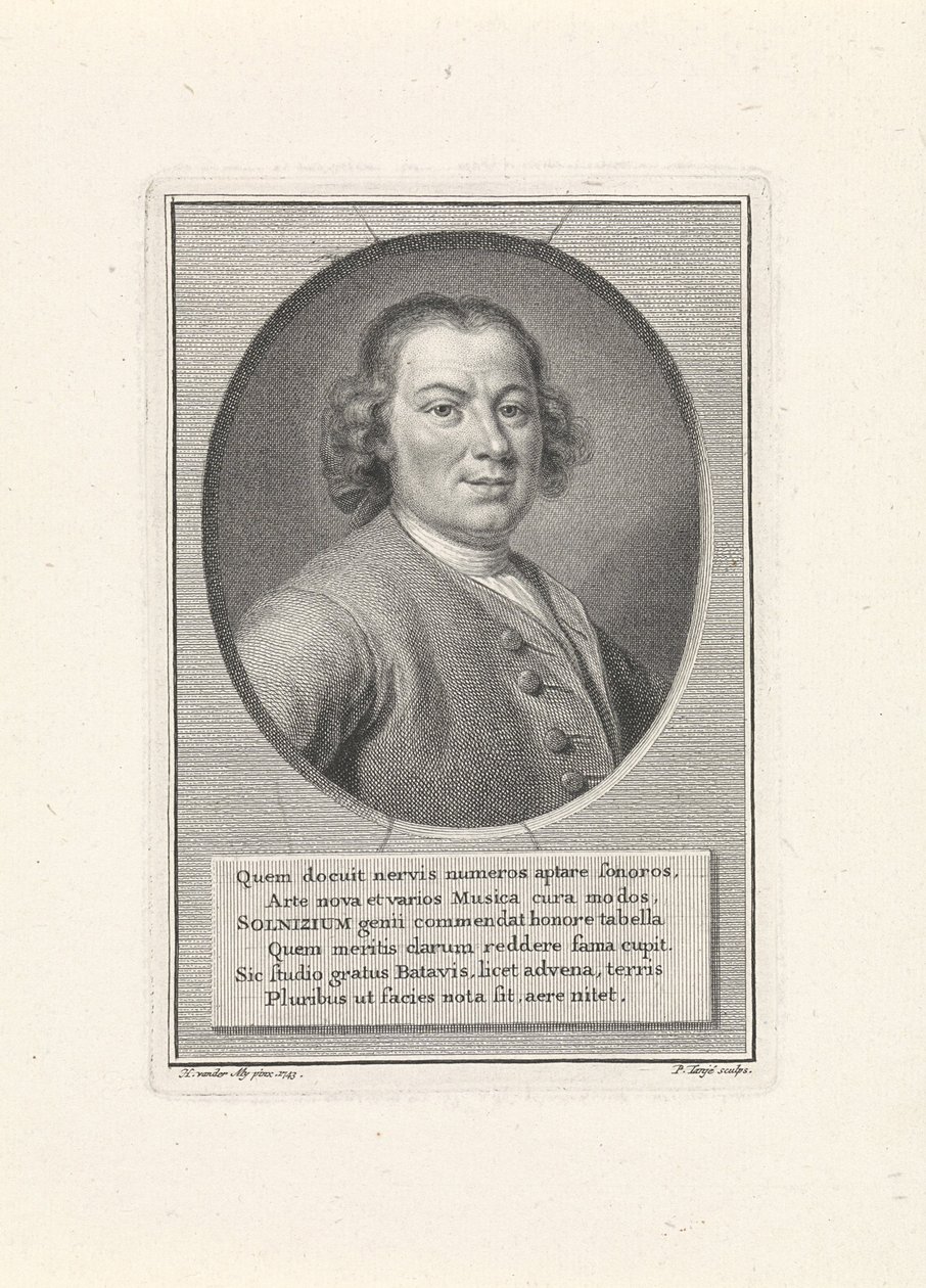 Säveltäjä Anton Wilhelm Solnitzin muotokuva 1708-1752, n. 1750 tekijältä Pieter Tanjé