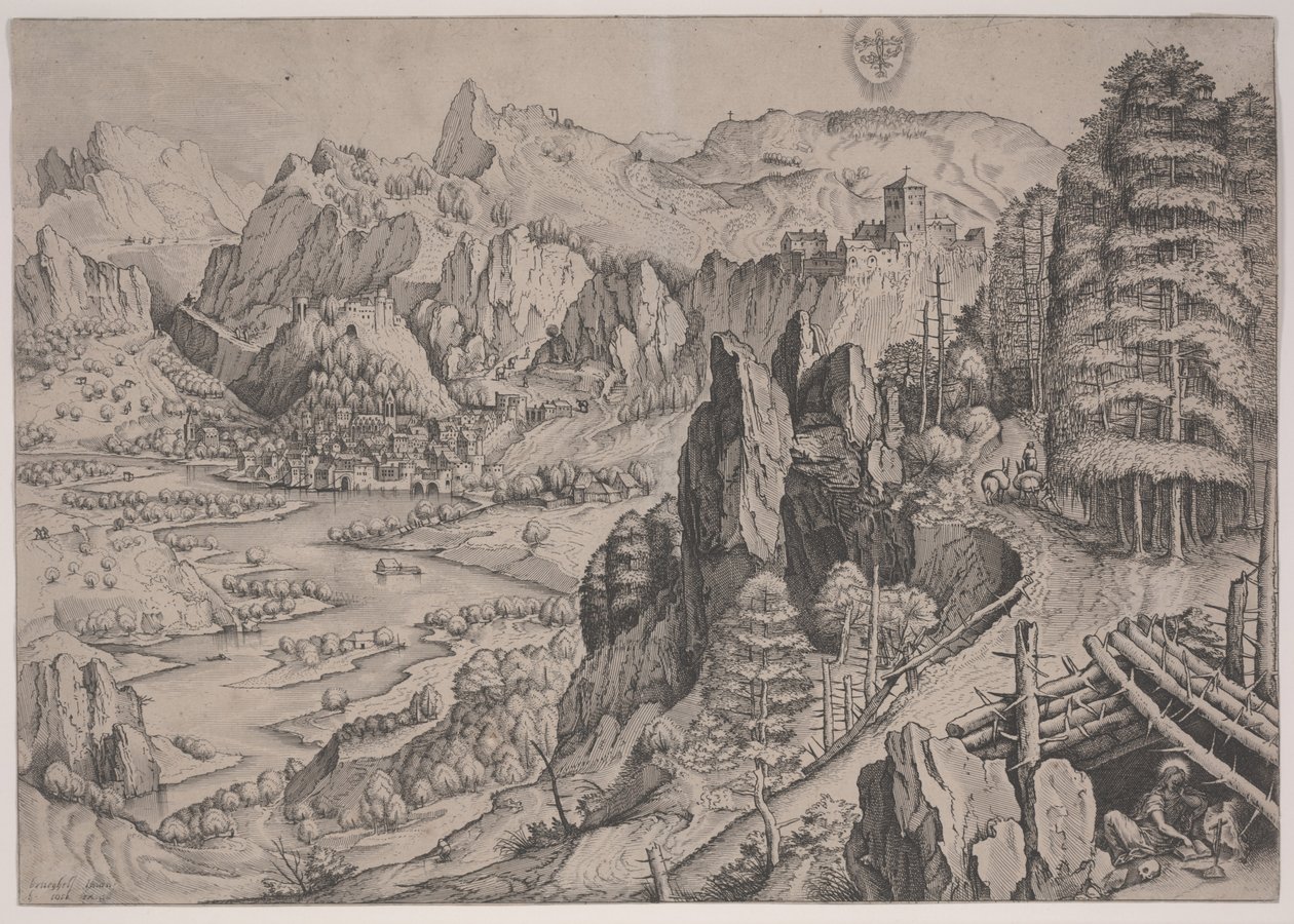 Magdalena Poenitens, painatus Jan ja Lucas van Duetecum tekijältä Pieter The Elder (after) Brueghel