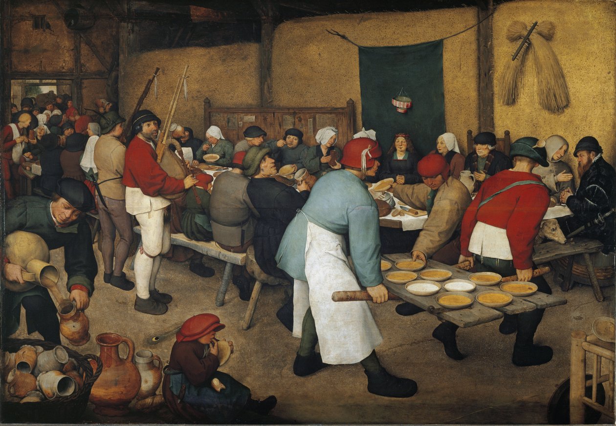 Talonpoikahäät - öljy kankaalle tekijältä Pieter Bruegel the Elder
