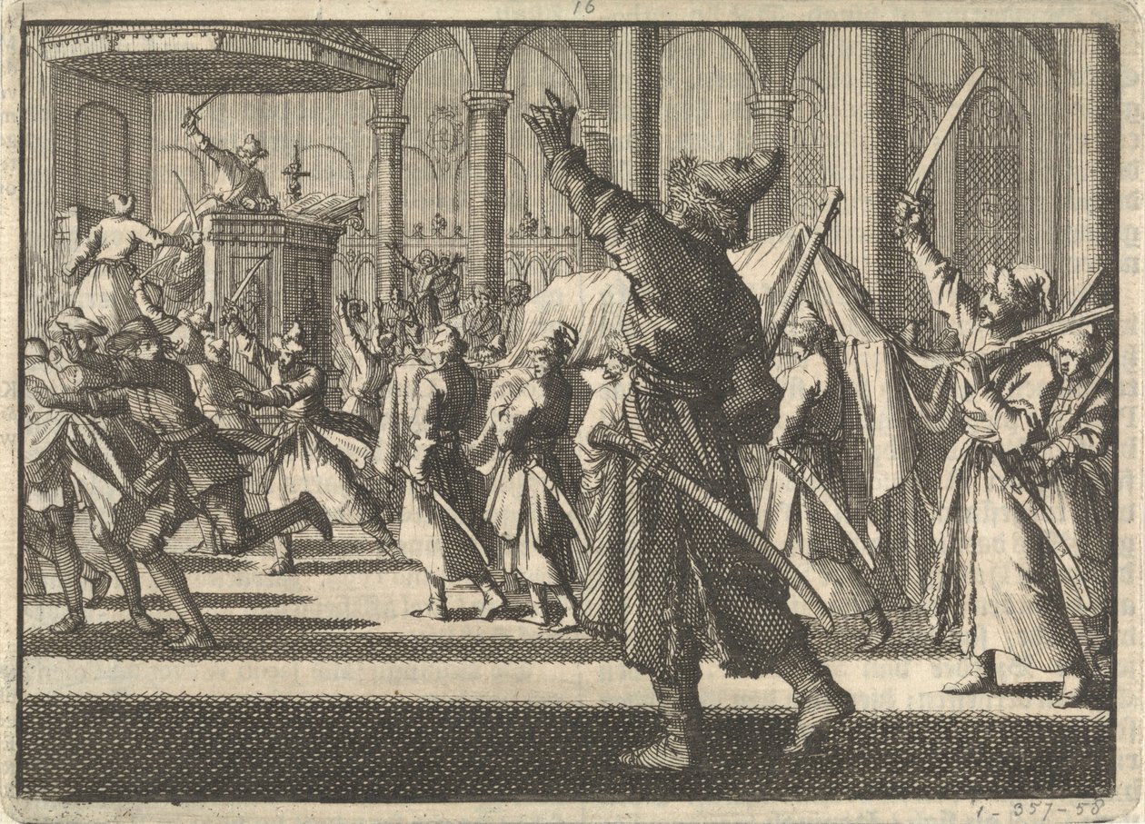 Puolalaiset Riddarholmin kirkossa Tukholmassa, 1698 tekijältä Pieter Van der Aa