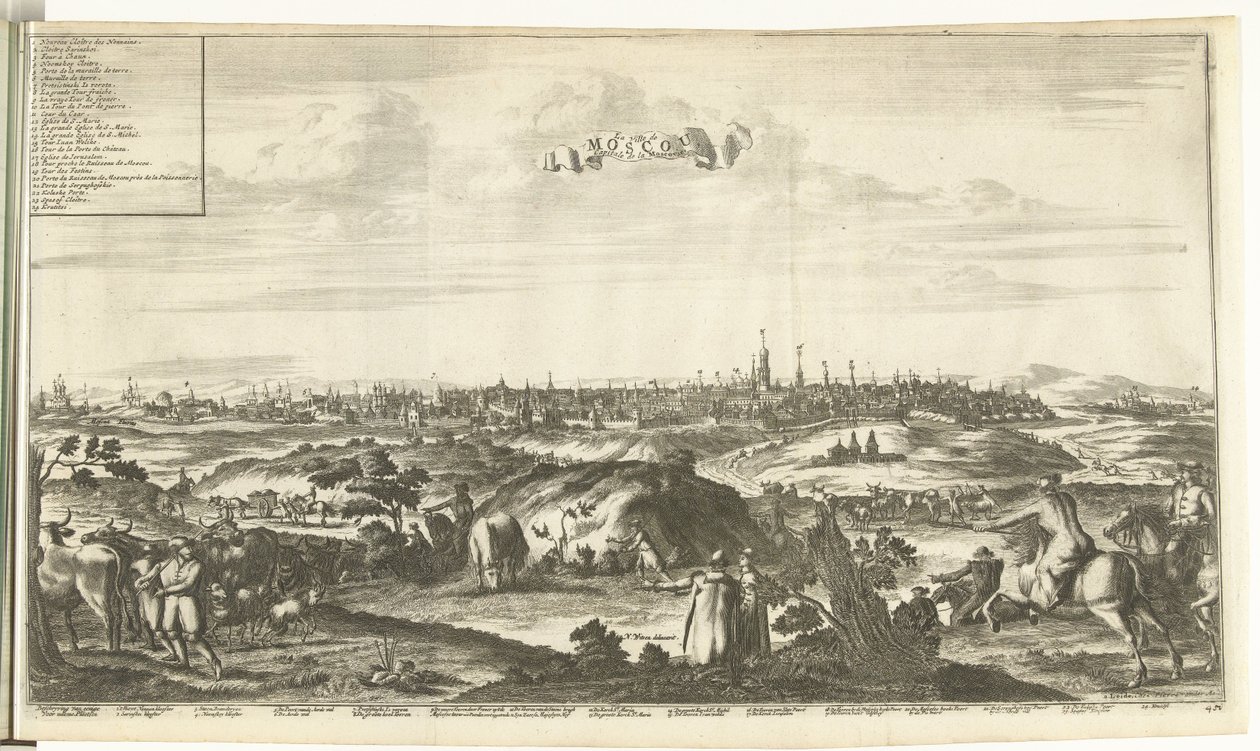 Näkymä Moskovaan, 1726 tekijältä Pieter Van der Aa
