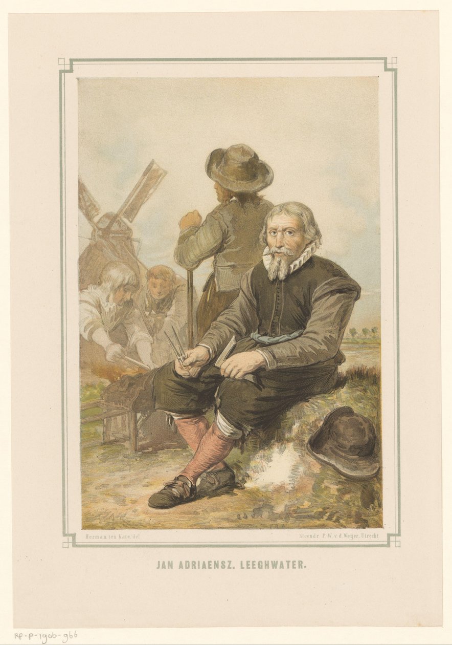 Myllyvalmistaja Jan Adriaanszoon Leeghwater töissä tekijältä Pieter Wilhelmus van de Weijer