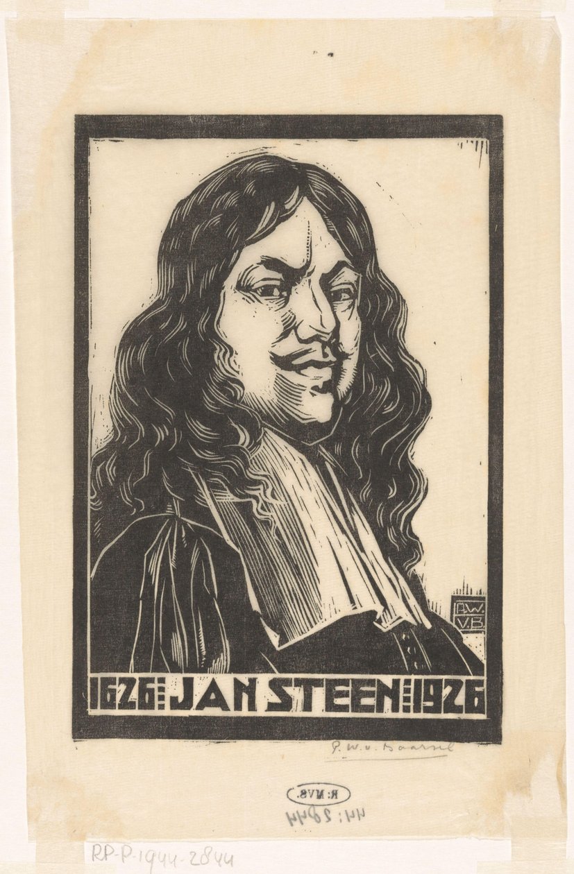 Retrat de Jan Steenfinnish tekijältä Pieter Willem van Baarsel (signed by artist)