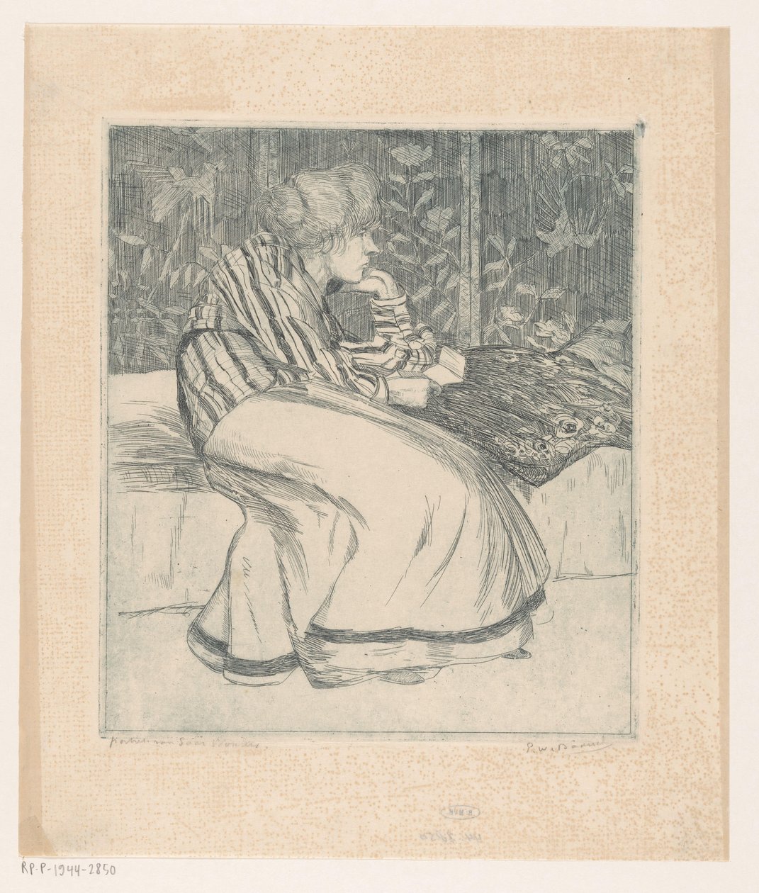 Saar Woutersin muotokuva tekijältä Pieter Willem van Baarsel (signed by artist)