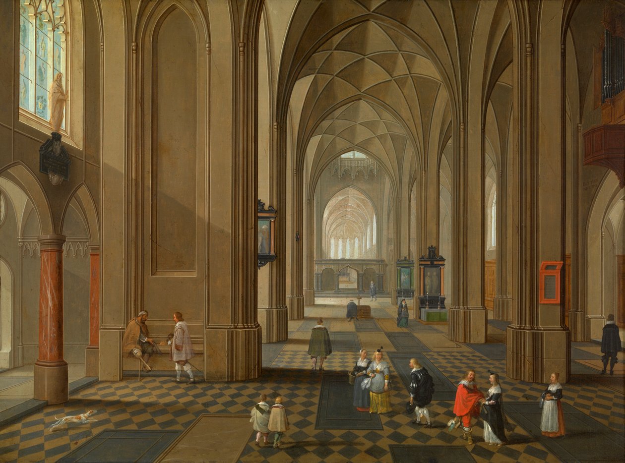 Kirkon sisustus (öljykupari) tekijältä Pieter and Coques Gonzales (1614 84) Neefs II