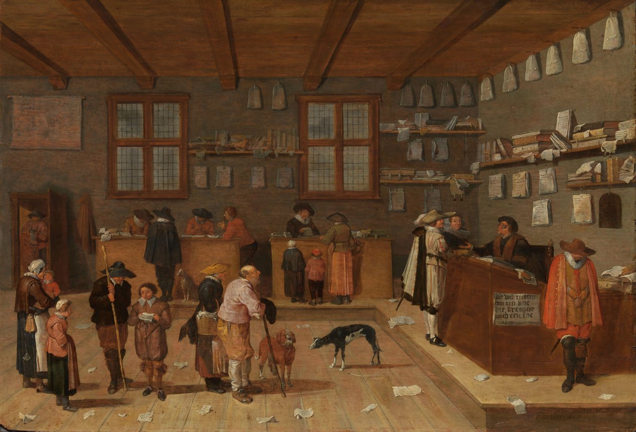 Lakimiestoimisto, 1628. tekijältä Pieter de Bloot