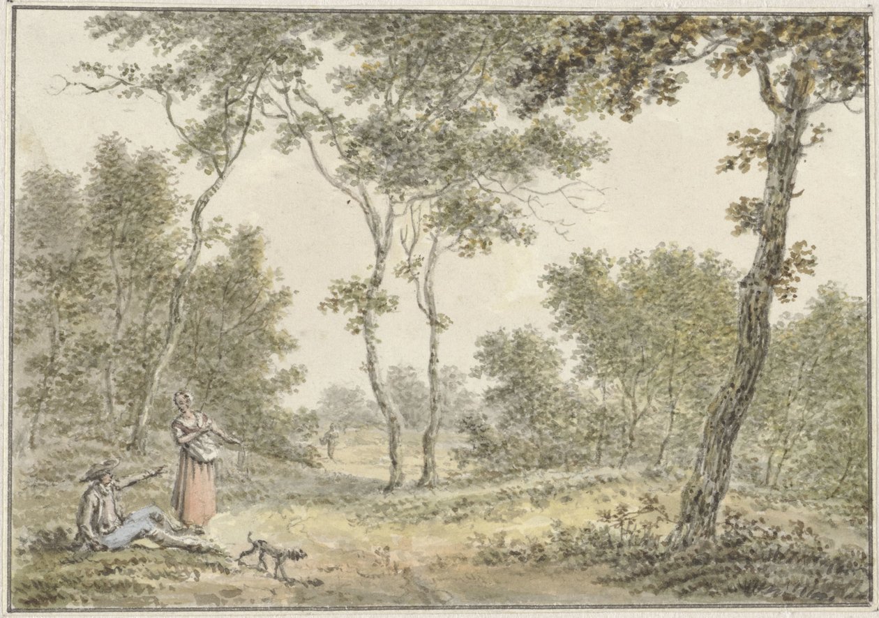 Metsämaisema hahmoilla tekijältä Pieter de Goeje