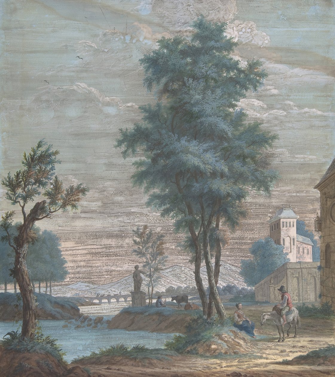 Italian maisema, 1769. tekijältä Pieter de Groot