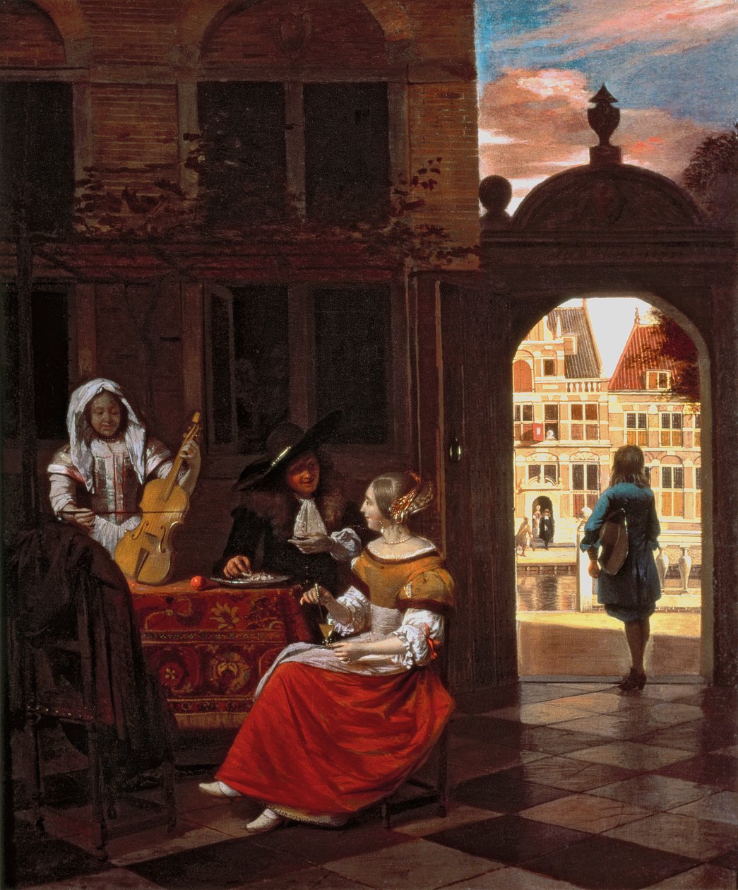 Musiikkijuhlat, 1677 tekijältä Pieter de Hooch