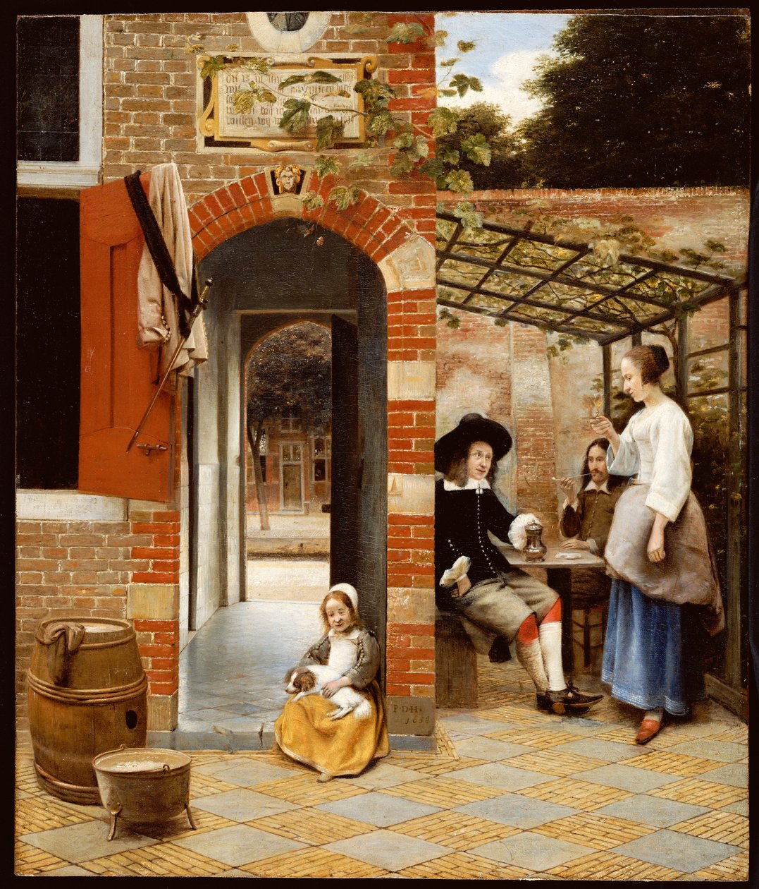 Delftin talon piha, 1658 tekijältä Pieter de Hooch