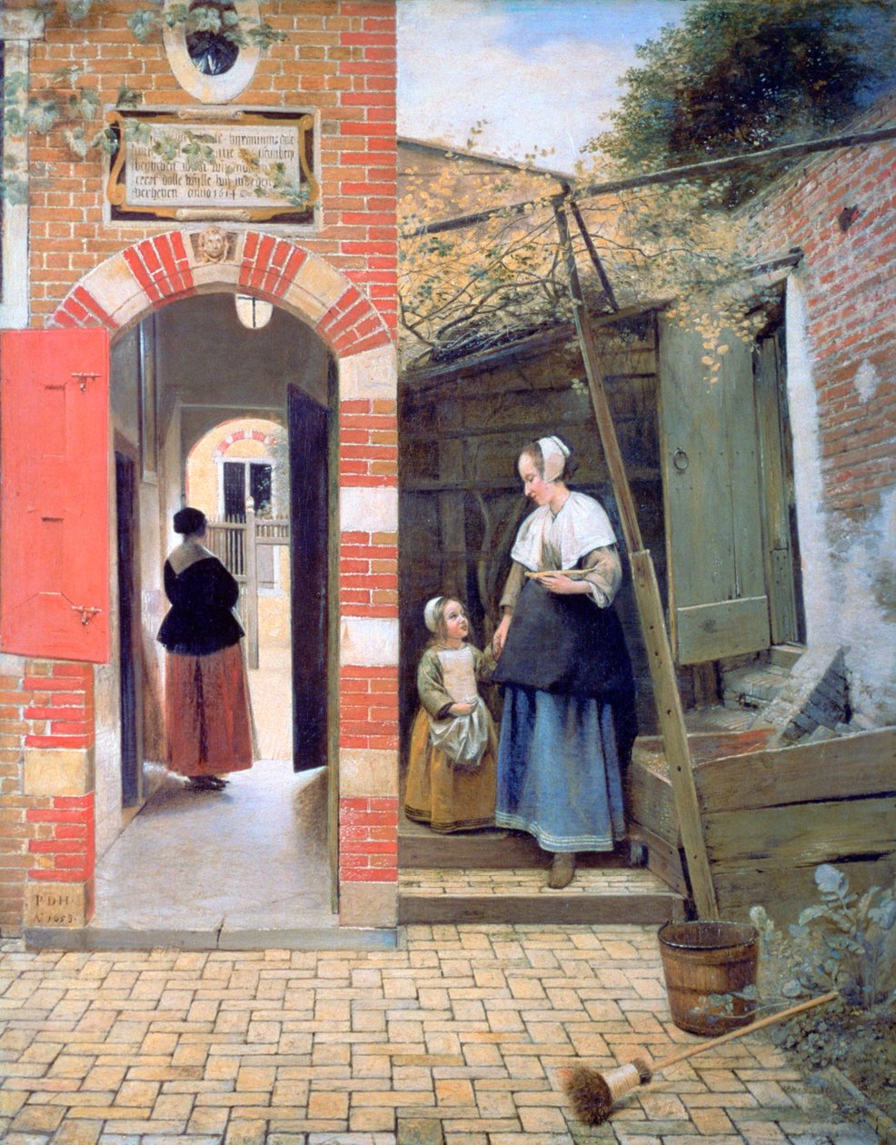 Delftin talon piha, 1658 tekijältä Pieter de Hooch