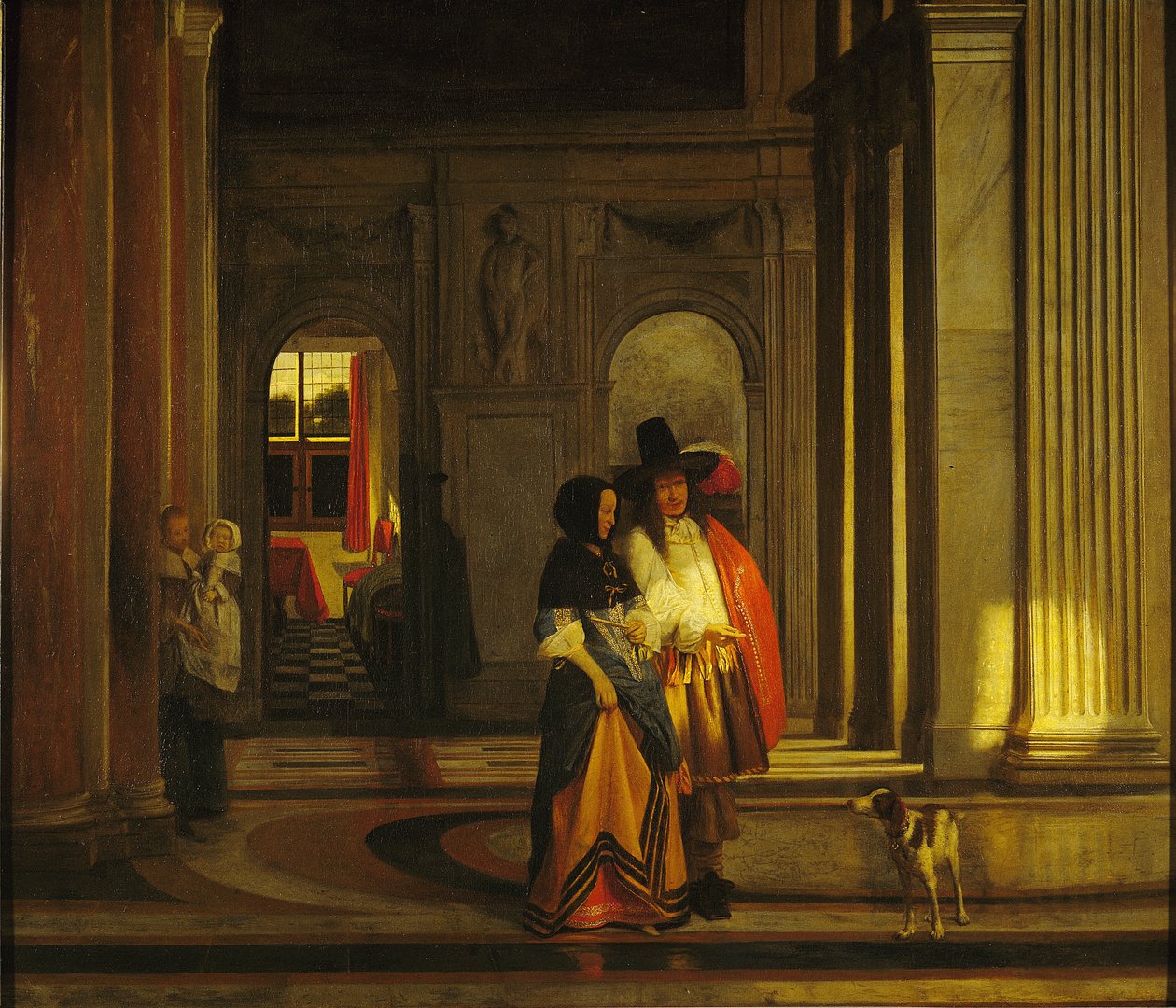 Lähdössä kävelylle tekijältä Pieter de Hooch
