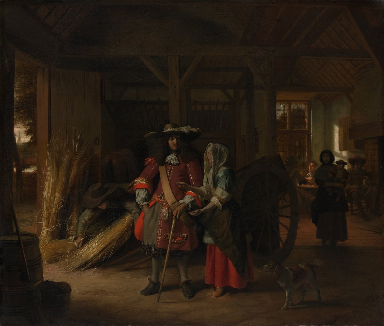 Maksaminen emännälle, n. 1670. tekijältä Pieter de Hooch