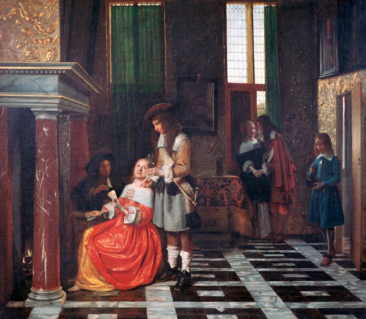 The Card Players, c1663-1665 tekijältä Pieter de Hooch