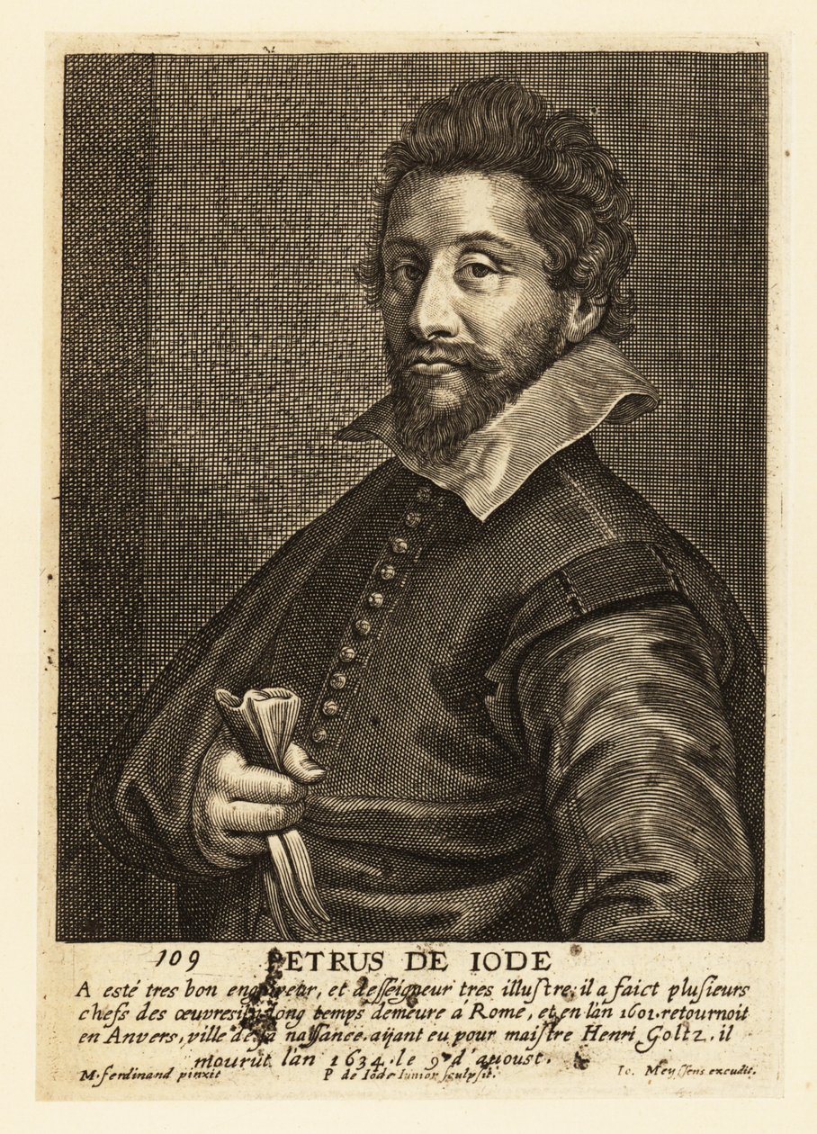 Pieter de Jode vanhemman muotokuva, flaamilainen taidegraafikko, piirtäjä, kustantaja ja taidemaalari tekijältä Pieter de II Jode