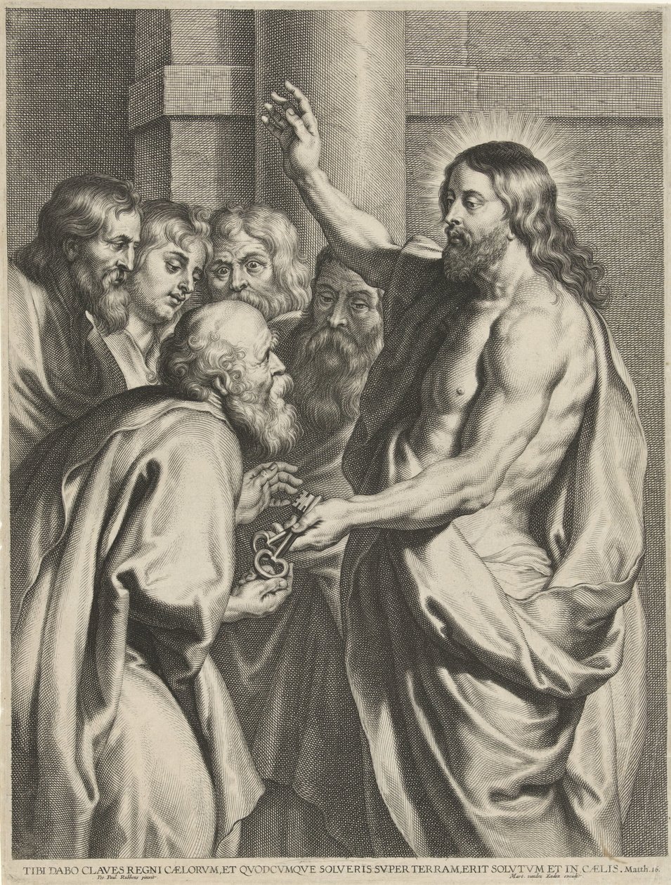 Kristus antaa Pietarille avaimet tekijältä Pieter de Jode (I)