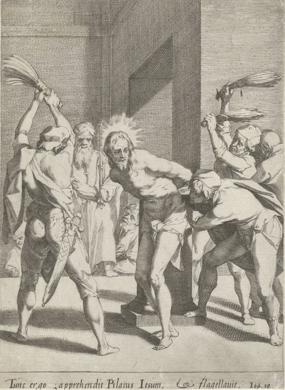 Geseling van Christus Passie van Christus (sarjan nimi) Passion and Resurrection (sarjan nimi) tekijältä Pieter de Jode (I)