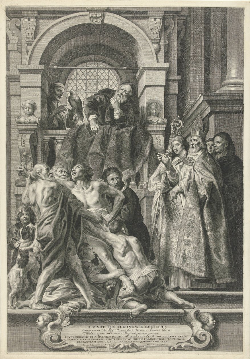 St. Martin parantaa riivatun miehen tekijältä Pieter de Jode (II)