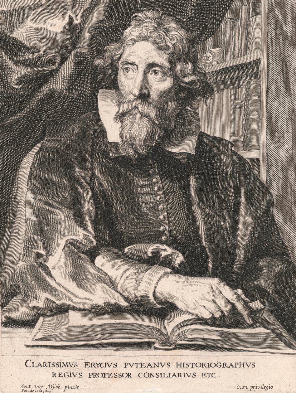 Kuuluisa Erycius Putean historiografi, kuninkaallinen professori neuvoston jäsen jne. tekijältä Pieter de Jode