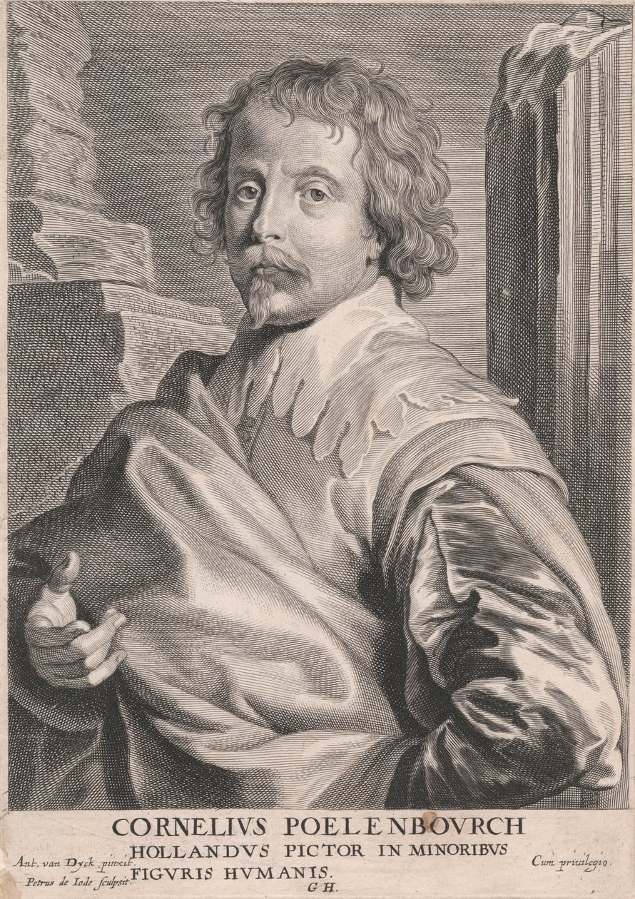 Cornelius Poelenbourch, hollantilainen alaikäisten taidemaalari, ihmishahmot tekijältä Pieter de Jode