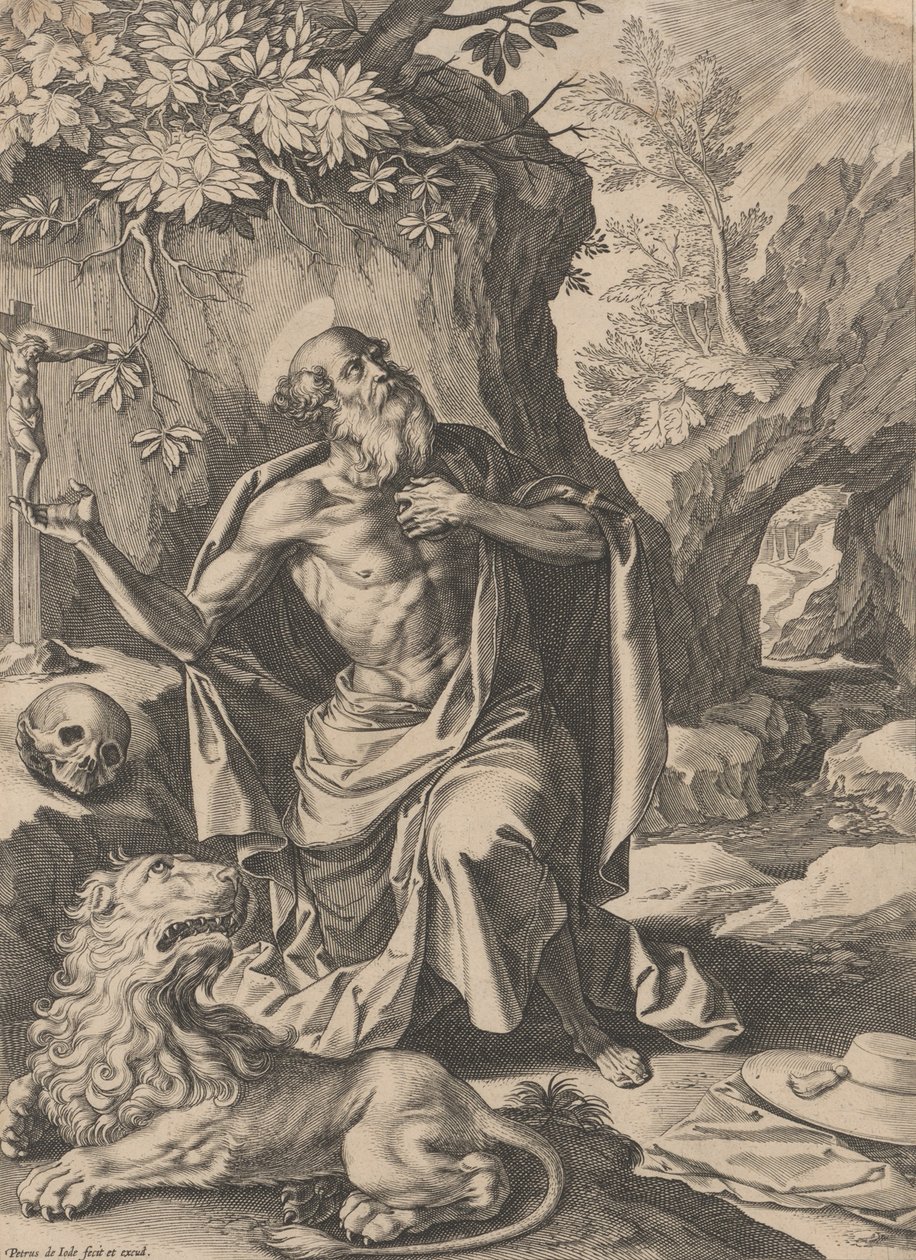 Saint Jerome,.n.d., n.d.. tekijältä Pieter de Jode