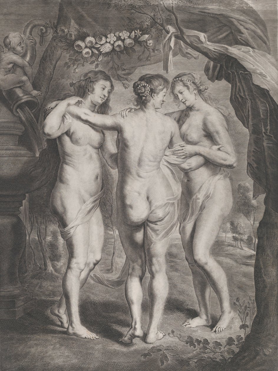 Kolme armoa, n. 1630-45. tekijältä Pieter de Jode II
