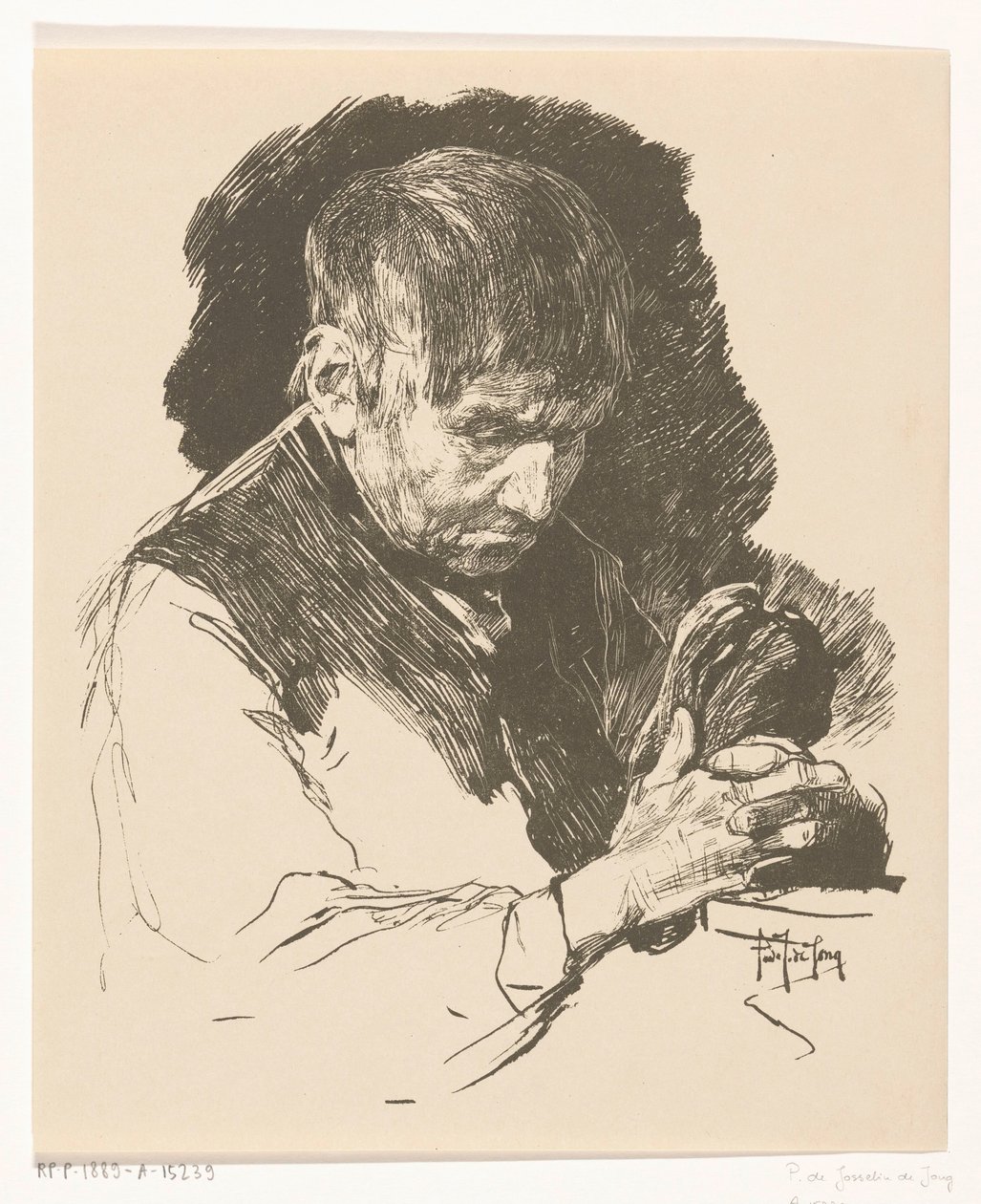 Rukoileva mies kädet ristissä tekijältä Pieter de Josselin