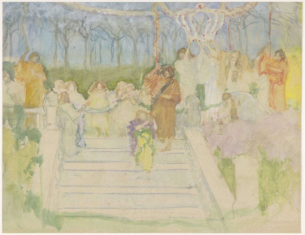 Tableau eloisa kuningatar Wilhelminan häiden yhteydessä vuonna 1901 tekijältä Pieter de Josselin