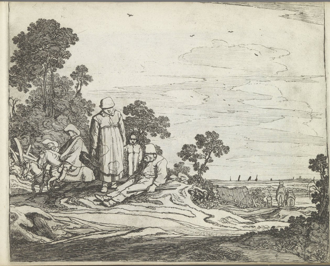 Maisema ratsastajien kanssa Maisemat hahmoilla (sarjan nimi) Luonnon peili ja piirustuskoulu (...) (sarjan nimi) tekijältä Pieter de Molijn