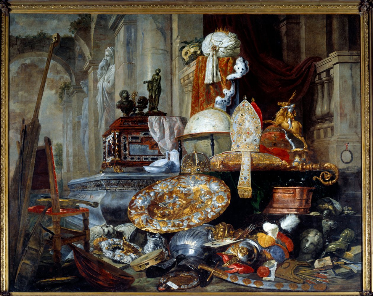 Allegoria maailman turhamaisista. Pieter Boelin (1622-1674) maalaus Ec. Flam. tekijältä Pieter or Peter Boel