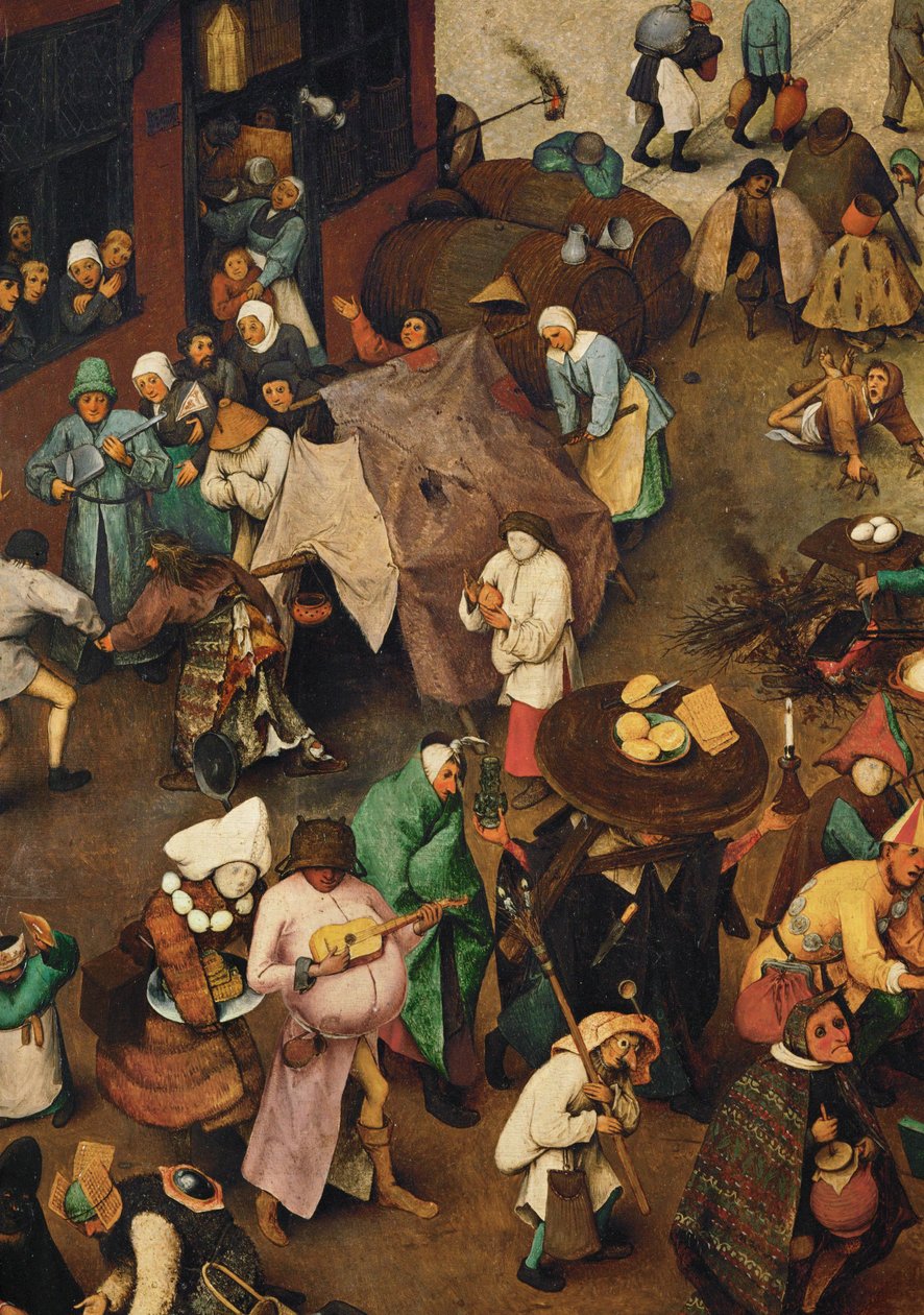 Karnevaalin ja paastonajan välinen taistelu ... (öljy tammipuulle) tekijältä Pieter the Elder Bruegel