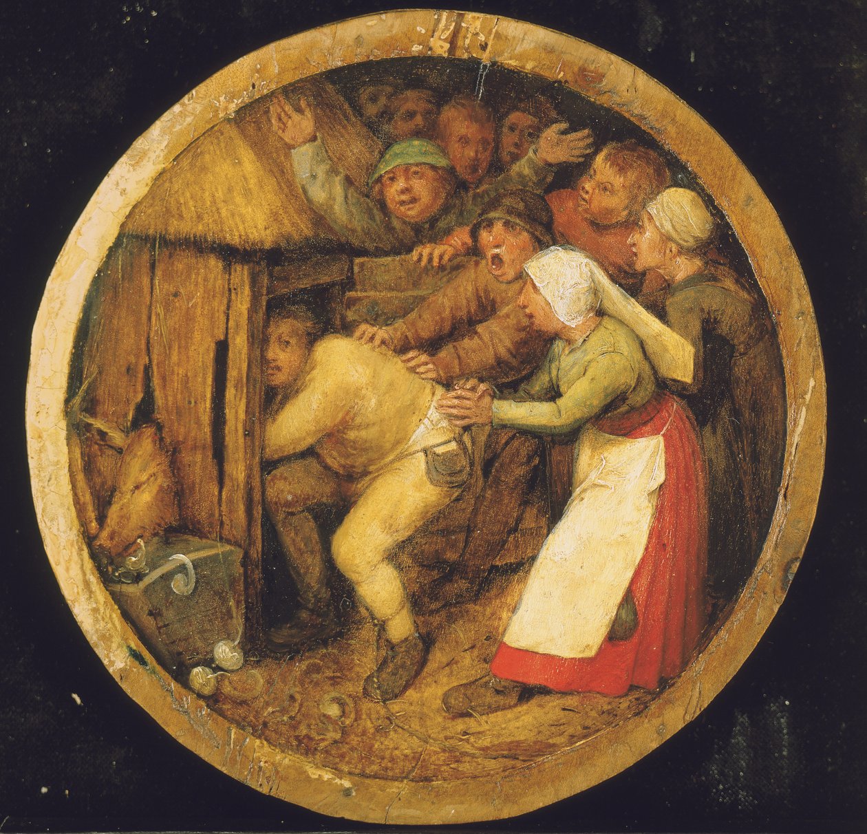 Juoppo työnnettiin sikataloon tekijältä Pieter Bruegel the Elder