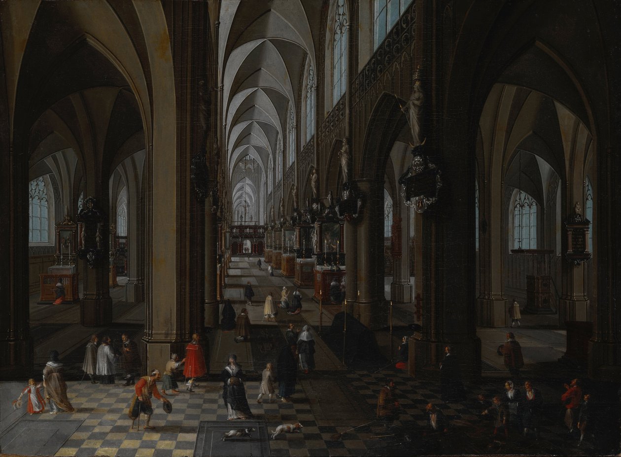 Antwerpenin katedraalin sisustus, 1651 tekijältä Pieter the Elder Neeffs