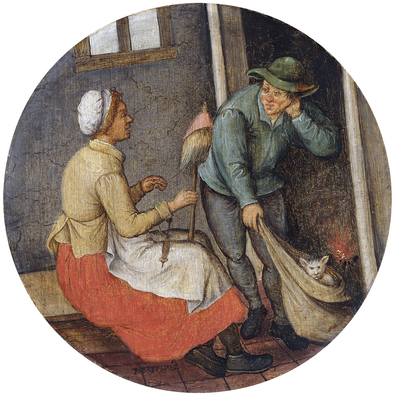 Sananlasku - päästää kissan ulos pussista, tekijältä Pieter Brueghel the Younger