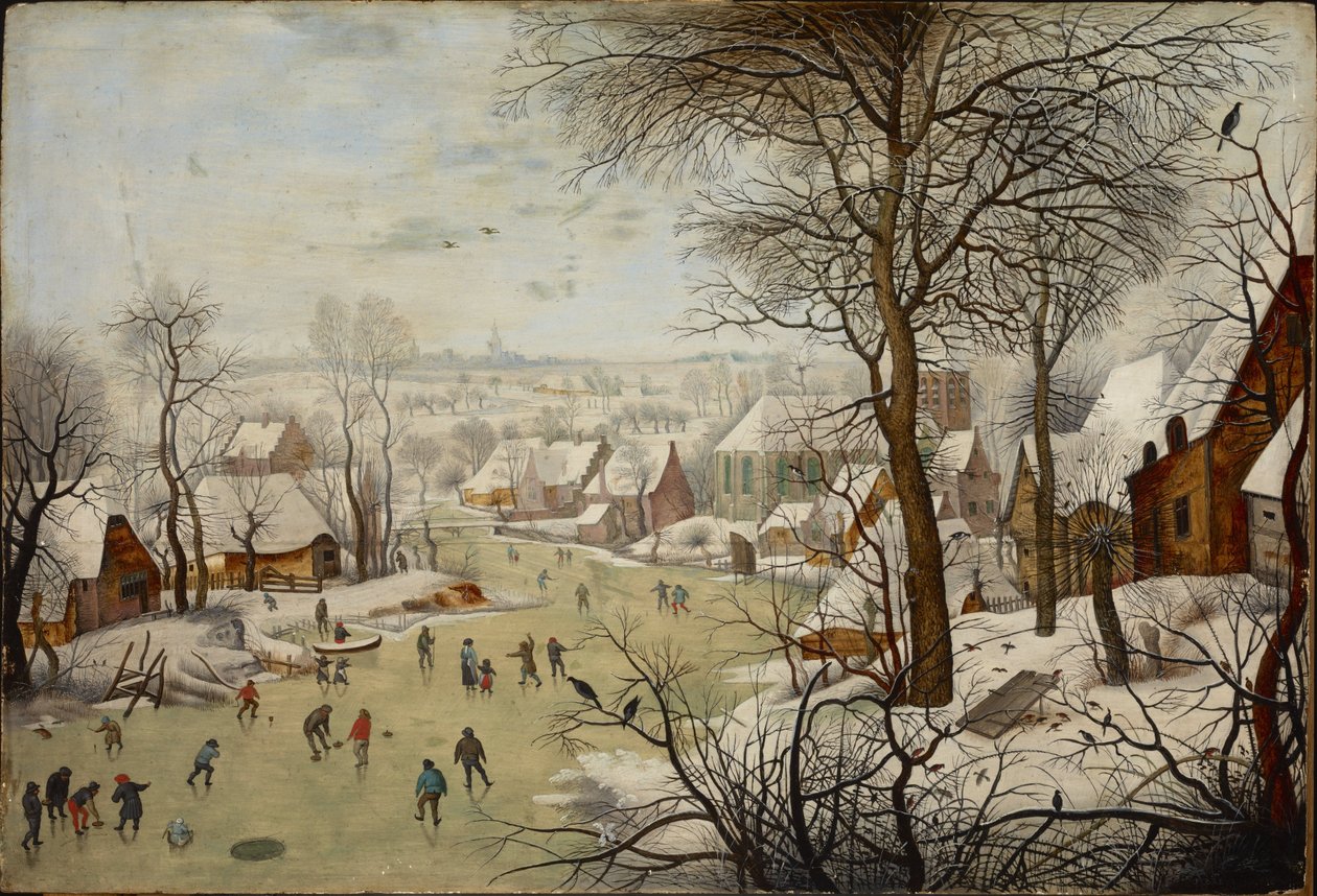 Talvimaisema lintuansalla - Talvimaisema lintuansalla, kirjoittanut Brueghel, Pieter, the Younger (1564-1638). öljy puulle tekijältä Pieter the Younger Brueghel